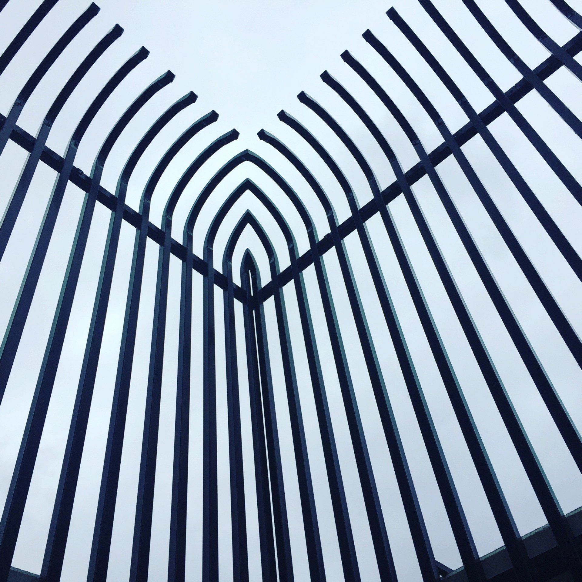 Curved steel balustrade detail